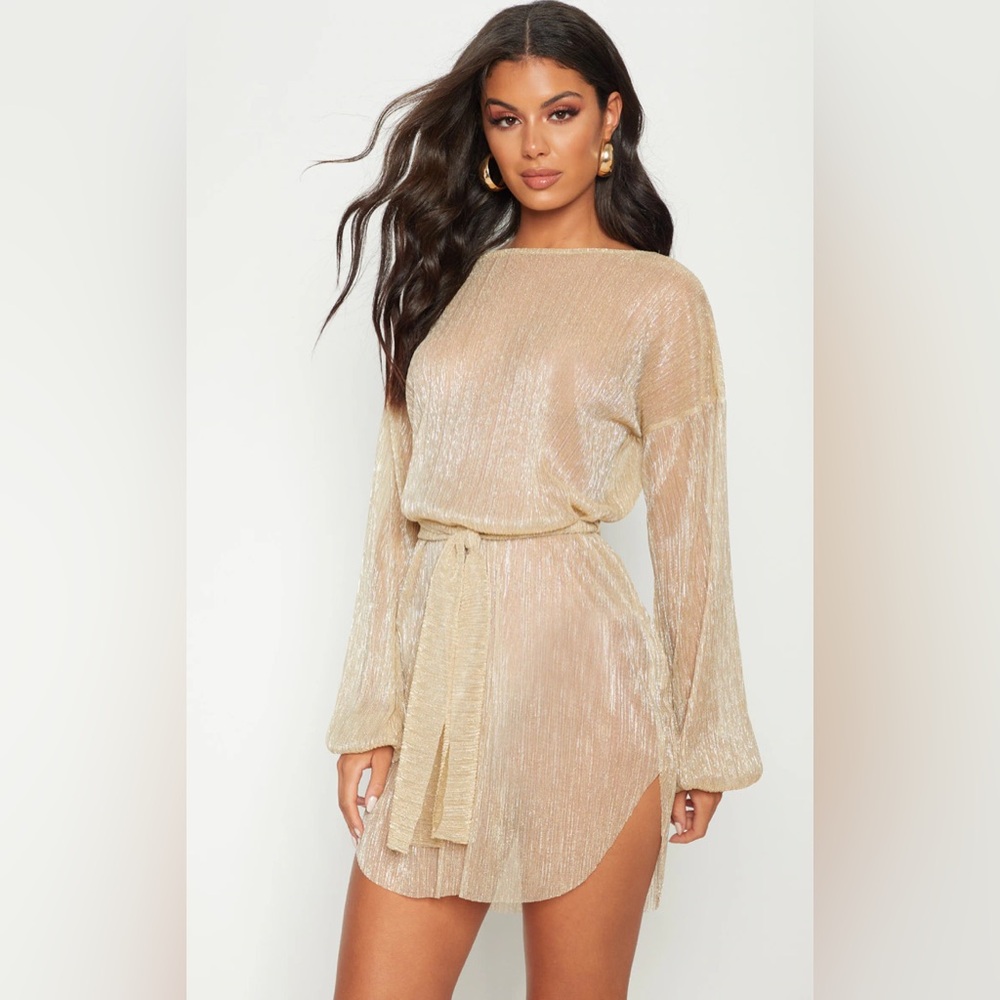 PLT Gold Shimmer Dress